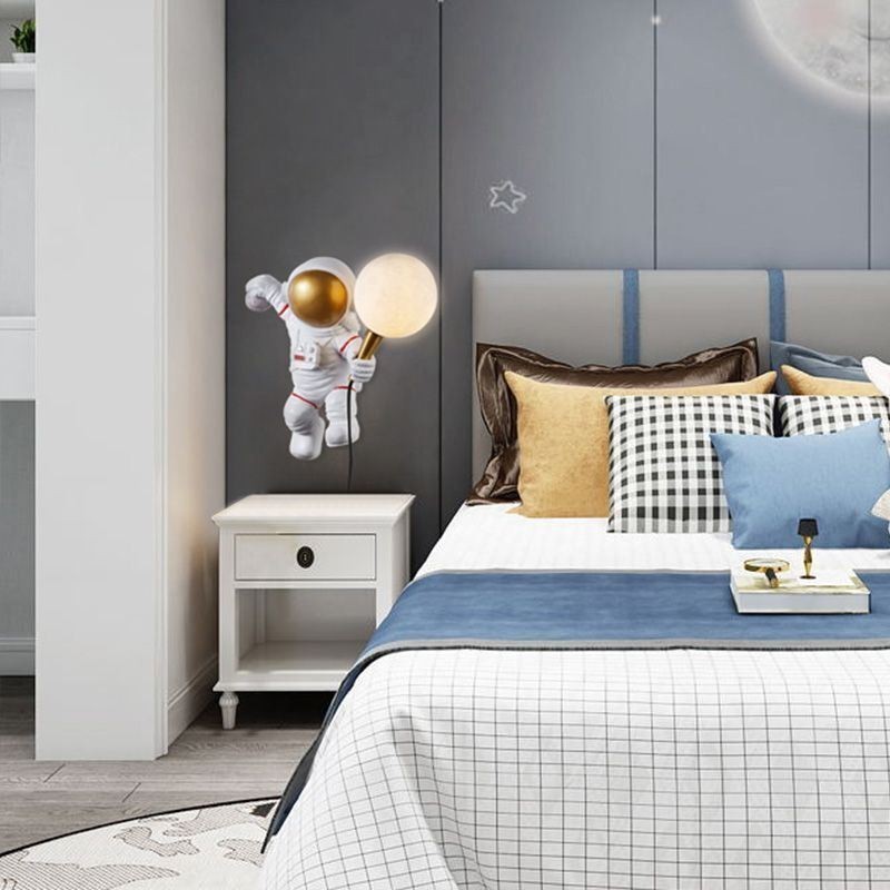 Moderne Wandleuchte Kreative Astronaut Harz Wand Licht Kinder