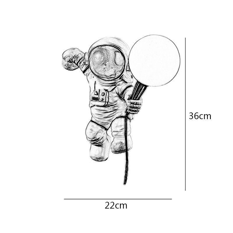 Moderne Wandleuchte Kreative Astronaut Harz Wand Licht Kinder