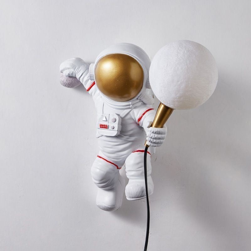 Moderne Wandleuchte Kreative Astronaut Harz Wand Licht Kinder
