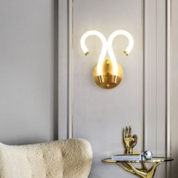 Moderne Wandleuchte Kreativität Wandleuchte Kupfer Schaf Horn 2 Lichter