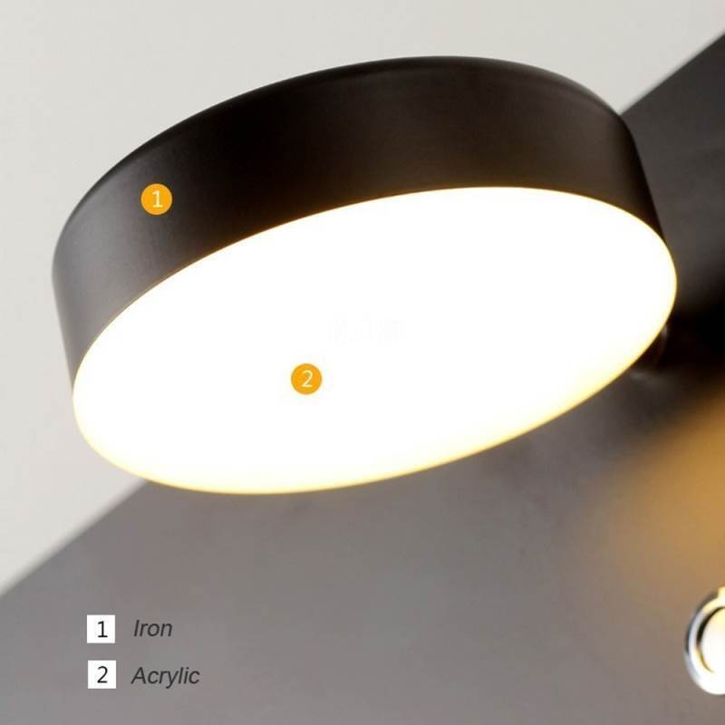 Drehbare Wandleuchte mit USB-Ladeanschluss