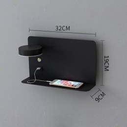 Drehbare Wandleuchte mit USB-Ladeanschluss