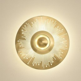 Nordische Messing-Wandlampe, ausgehöhlte runde Form, Wandleuchte
