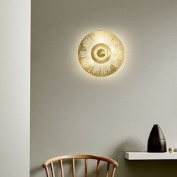 Nordische Messing-Wandlampe, ausgehöhlte runde Form, Wandleuchte