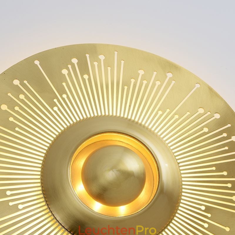 Nordische Messing-Wandlampe, ausgehöhlte runde Form, Wandleuchte
