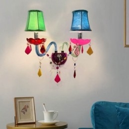 Bunte Kristall Wandleuchte Europäischen Zwei Licht Wand Licht Gang