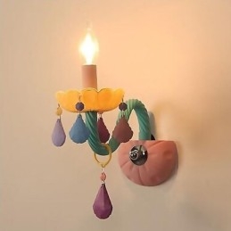 Europäische Kristall-Wandleuchte Macaron Bunte Wandleuchte