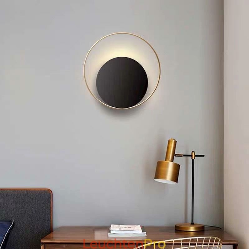 Moderne Wandleuchte Schwarz Rund Wandleuchte Kreative Lampe Nachttischbeleuchtung