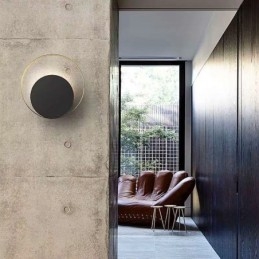 Moderne Wandleuchte Schwarz Rund Wandleuchte Kreative Lampe Nachttischbeleuchtung