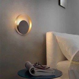 Moderne Wandleuchte Schwarz Rund Wandleuchte Kreative Lampe Nachttischbeleuchtung