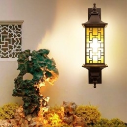 Chinesische Außenwandleuchte Wasserdichte Fenstergitter-Wandlampe