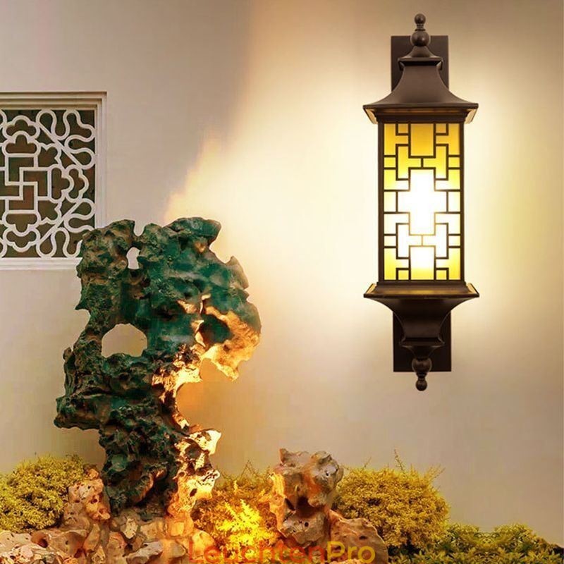Chinesische Außenwandleuchte Wasserdichte Fenstergitter-Wandlampe