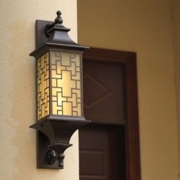 Chinesische Außenwandleuchte Wasserdichte Fenstergitter-Wandlampe