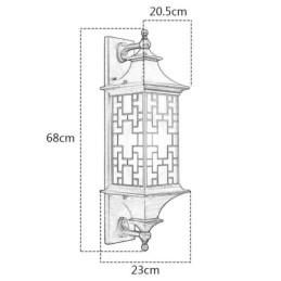 Chinesische Außenwandleuchte Wasserdichte Fenstergitter-Wandlampe