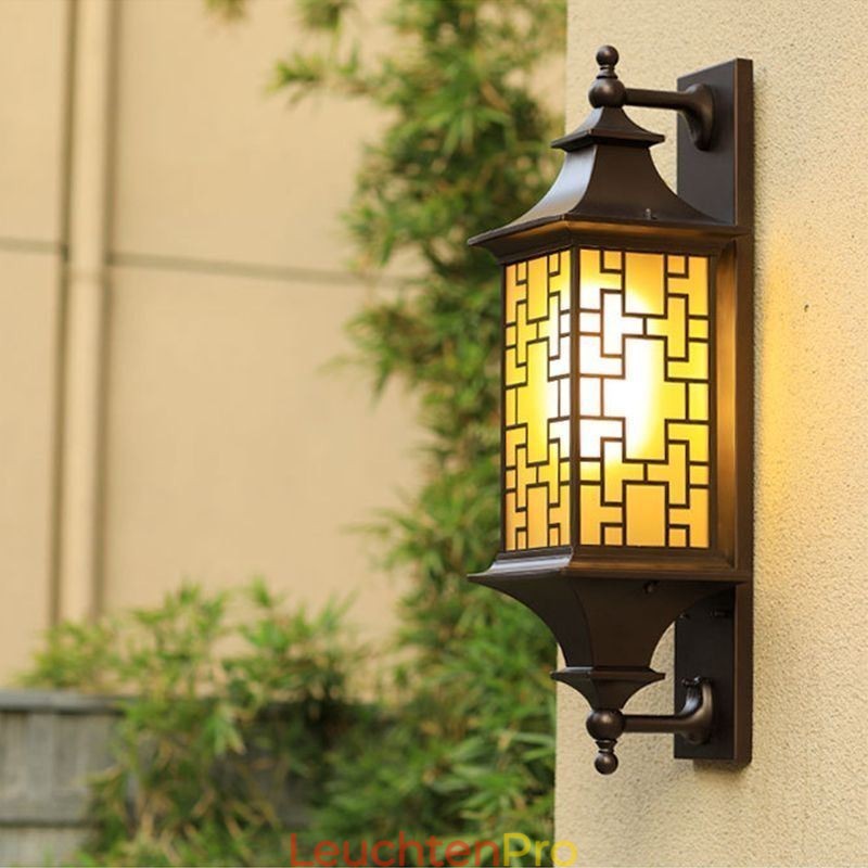 Chinesische Außenwandleuchte Wasserdichte Fenstergitter-Wandlampe