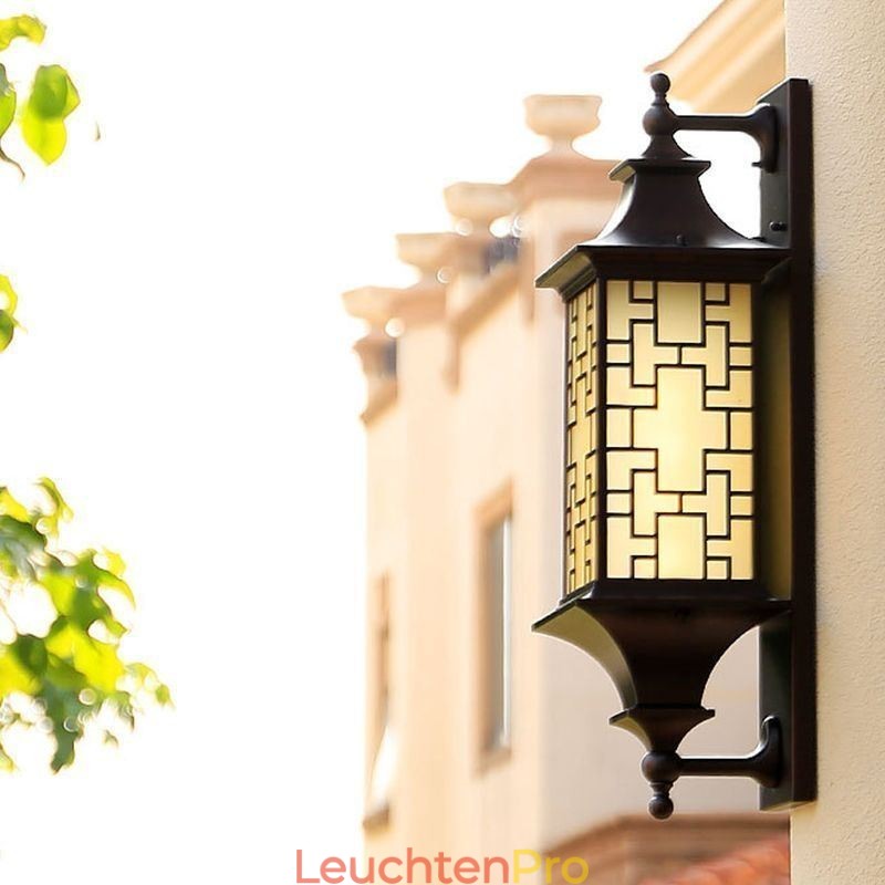 Chinesische Außenwandleuchte Wasserdichte Fenstergitter-Wandlampe