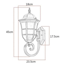 Europäische Wandleuchte Retro Außenleuchte Einzelkopf wasserdichte Milchglas-Wandleuchte