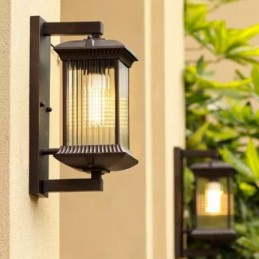 Chinesische Außenleuchte Wasserdichte Glaswandleuchte Hof Korridor Garten Balkon