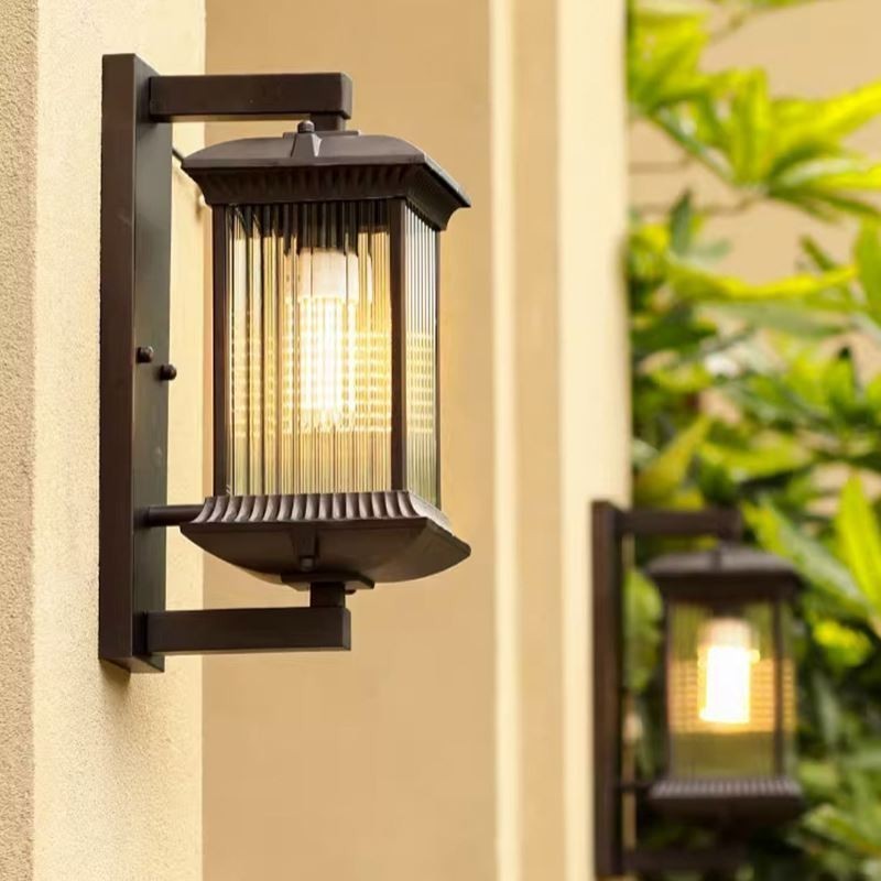 Chinesische Außenleuchte Wasserdichte Glaswandleuchte Hof Korridor Garten Balkon