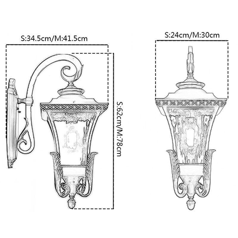 Chinesische Außenleuchte Single Head wasserdichte Glaswandleuchte Hofkorridor