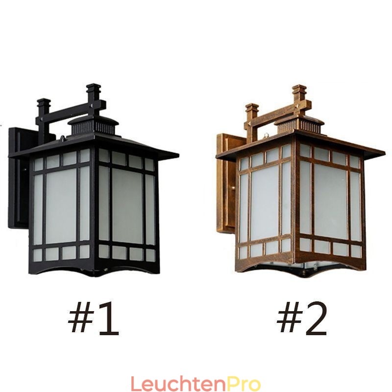 Außenleuchte im chinesischen Stil, wasserdicht, Pavillonform, Wandleuchte für Garten und Balkon