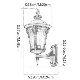 Europäische Retro Outdoor Wandleuchte Wasserdicht Geschnitzte Wand Licht Garten Balkon Hof