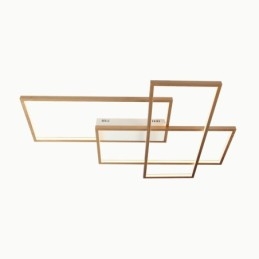 Moderne Deckenleuchte mit zeitgenössischer Aluminium-Malerei in Gold, Unterputzleuchte mit Ferndimmer für Wohnzimmer, Schlafzimmer (kann auch als Wandleuchte verwendet werden)