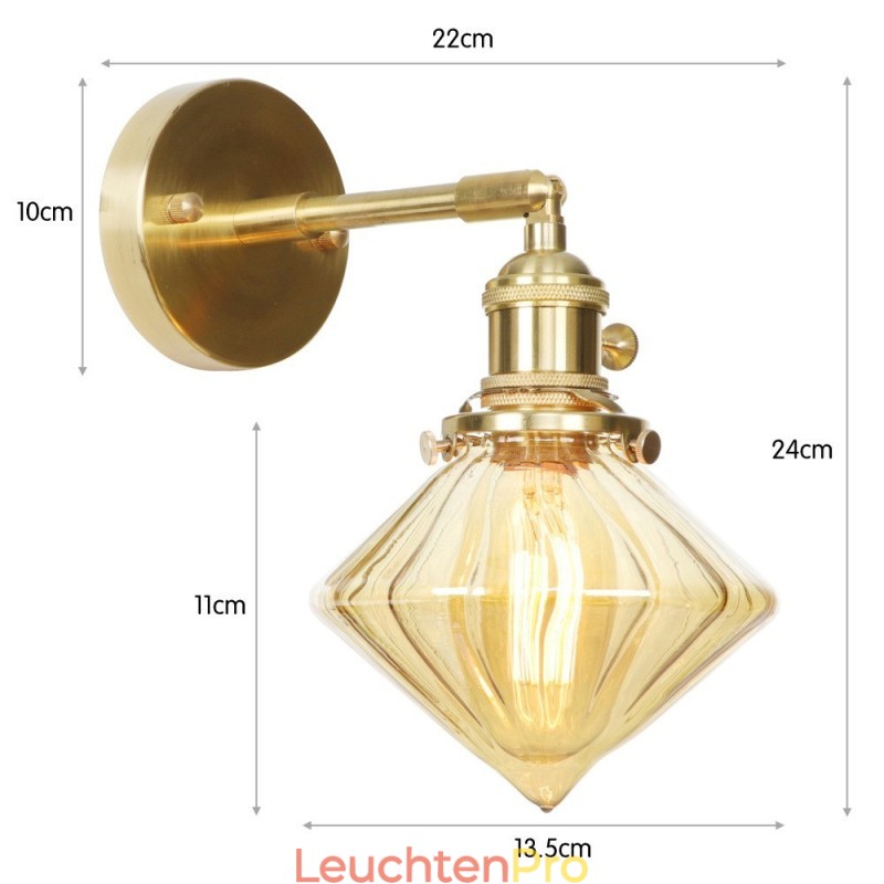 Moderne Wandleuchte mit Glasschirm