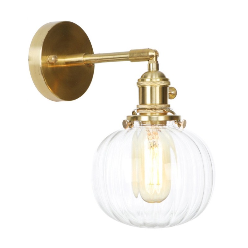 Moderne Bean-Wandleuchte mit Kugelglasschirm