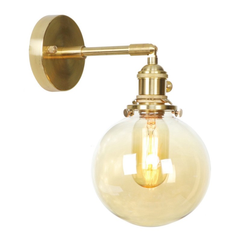 Moderne Bean-Wandleuchte mit Kugelglasschirm