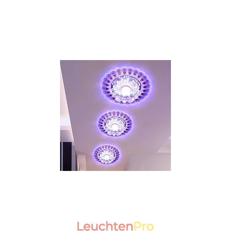 Kristall Deckenleuchte Spotlight SMD 3W Kreative Lampe Leuchtstoffröhre Bunte Farbe Dome Licht