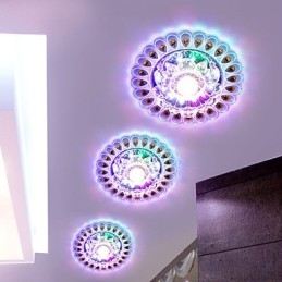 Kristall Deckenleuchte Spotlight SMD 3W Kreative Lampe Leuchtstoffröhre Bunte Farbe Dome Licht