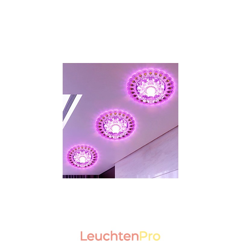 Kristall Deckenleuchte Spotlight SMD 3W Kreative Lampe Leuchtstoffröhre Bunte Farbe Dome Licht
