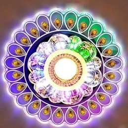 Kristall Deckenleuchte Spotlight SMD 3W Kreative Lampe Leuchtstoffröhre Bunte Farbe Dome Licht