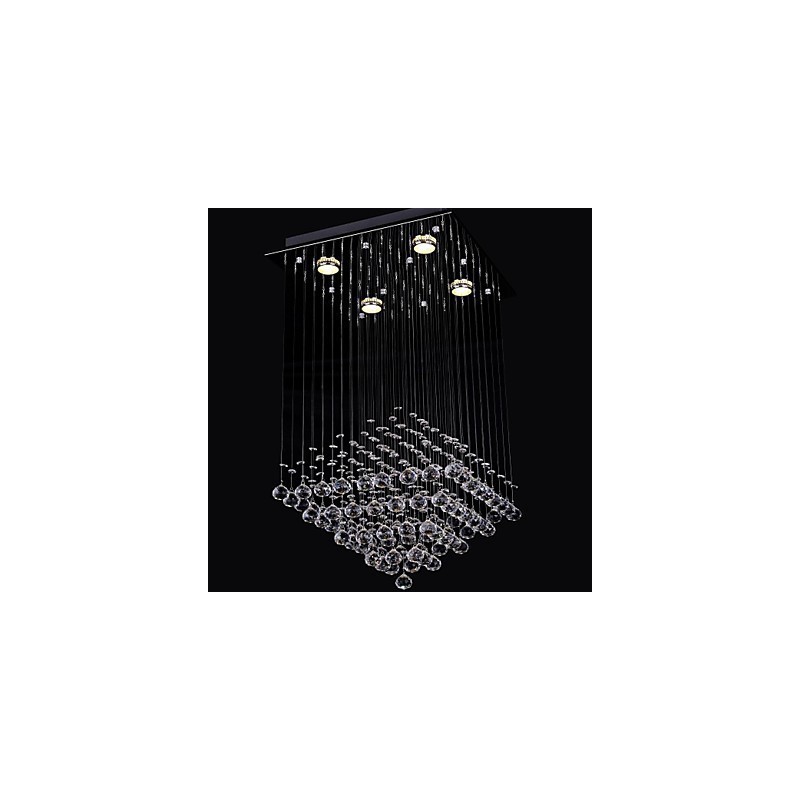 Deckenleuchte mit 4 Lichtern aus klarem Kristall in schlichtem Design