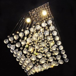 Deckenleuchte mit 4 Lichtern aus klarem Kristall in schlichtem Design