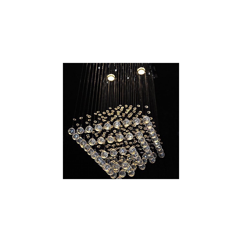 Deckenleuchte mit 4 Lichtern aus klarem Kristall in schlichtem Design