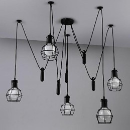 Traditionelle Klassische Vintage Retro Laterne Land Mini Stil Malerei Metall Anhänger Licht Esszimmer