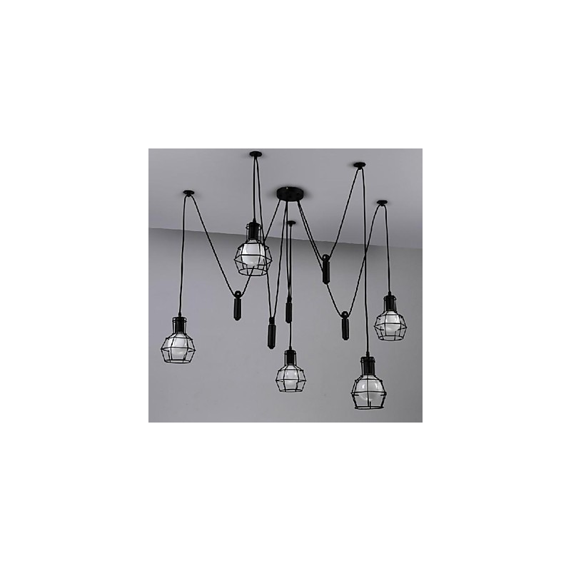 Traditionelle Klassische Vintage Retro Laterne Land Mini Stil Malerei Metall Anhänger Licht Esszimmer