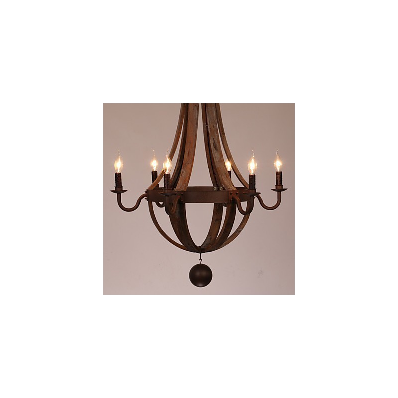 Kronleuchter 6 Lichter Vintage Retro Country Living Dining Garage Metall