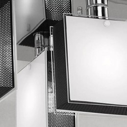 Moderne zeitgenössische Unterputzmontage aus verchromtem Metall