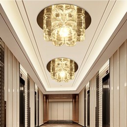 Moderne zeitgenössische Kristall-Unterputzleuchte