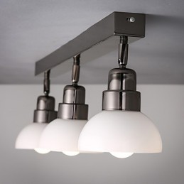Unterputz-Trinalkopfleuchte, weißes Glas, Aluminiumrahmen, modisch, modern