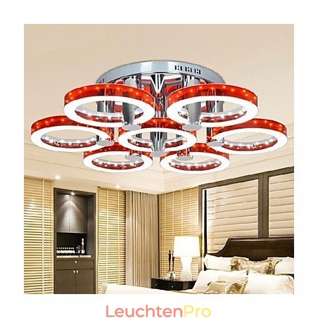 Roter Acryl-Kronleuchter mit 7 Lichtern (Chrom) Roter Acryl-Kronleuchter mit 7 Lichtern (Chrom)