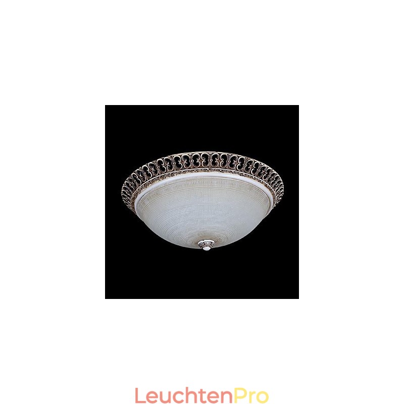 Dark Brown Flush Mount Light Glass Resin Pattern Carving European Classic