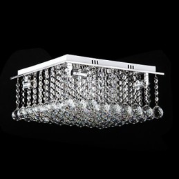 Moderne zeitgenössische Kristall galvanisierte Metall Flush Mount