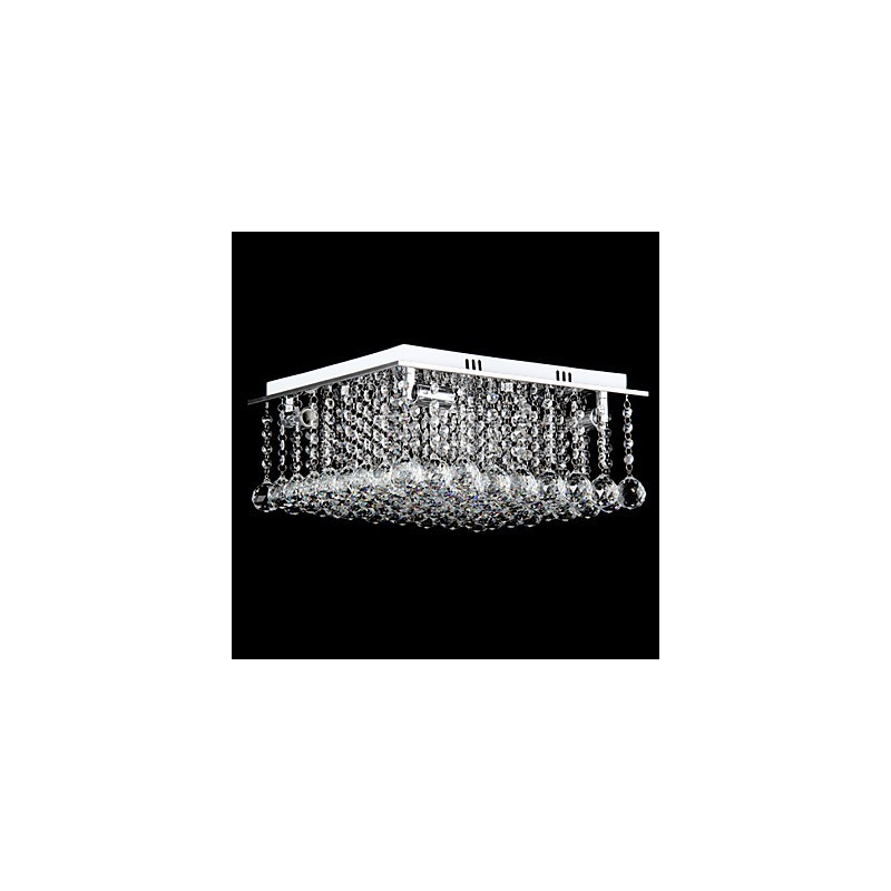 Moderne zeitgenössische Kristall galvanisierte Metall Flush Mount