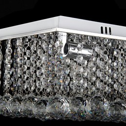 Moderne zeitgenössische Kristall galvanisierte Metall Flush Mount