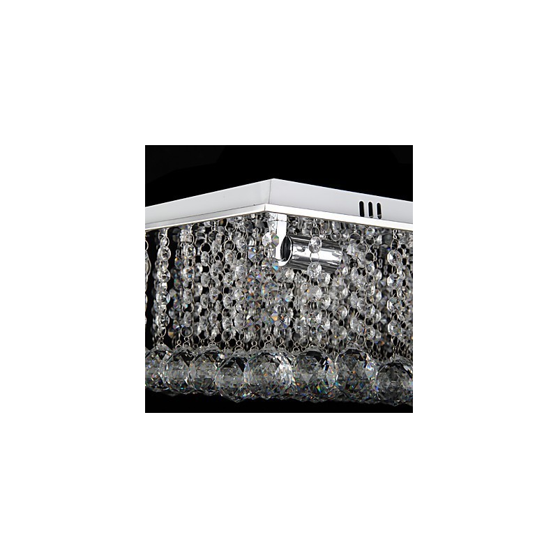 Moderne zeitgenössische Kristall galvanisierte Metall Flush Mount