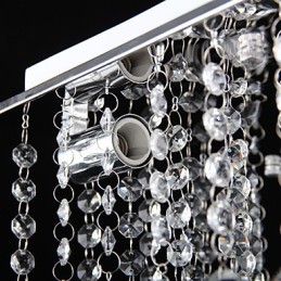 Moderne zeitgenössische Kristall galvanisierte Metall Flush Mount